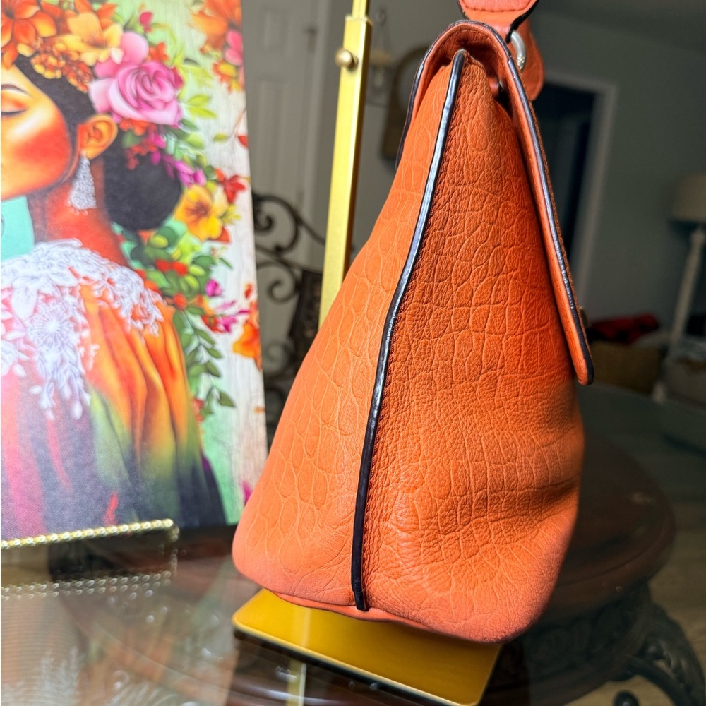MCM Coral Satchel with Gold Bow Accent - Picture 10 of 15